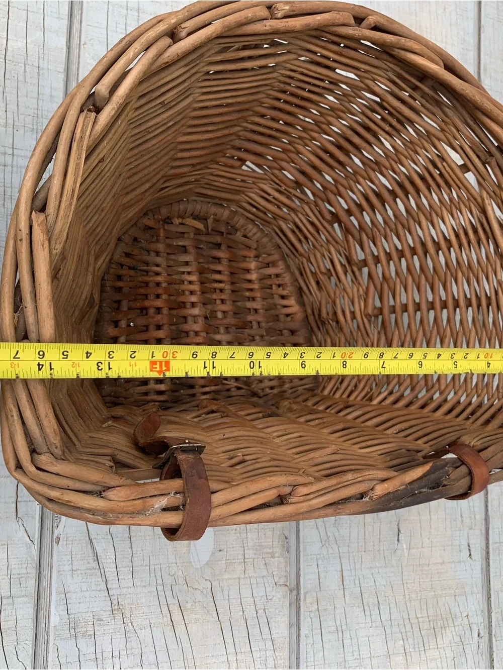 Vintage Wicker Bicycle Basket Front Handlebar Cargo Rattan Willow Boho